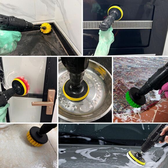 Drill Brush Attachment Set, 30Pcs Drill Scrubber Brush Kit Include Scrub Pads+ - Picture 7 of 7